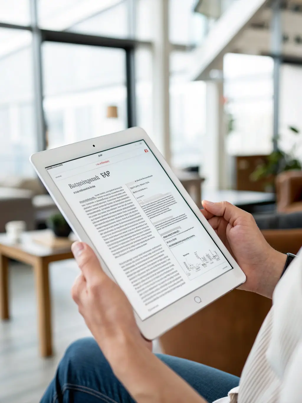 A professional-looking PDF icon displayed on a tablet, representing a downloadable budget template for young professionals in South Africa.